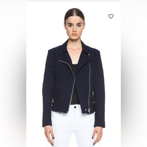 Victoria Beckham Joan dark denim biker jacket US 4 RRP $950